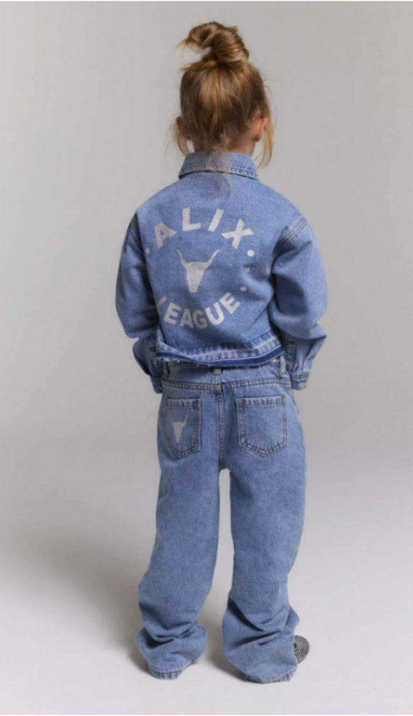 Alix the label Alix mini - kids woven flowy denim blouse