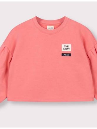 Alix the label alix mini - knitted cropped sweater coral