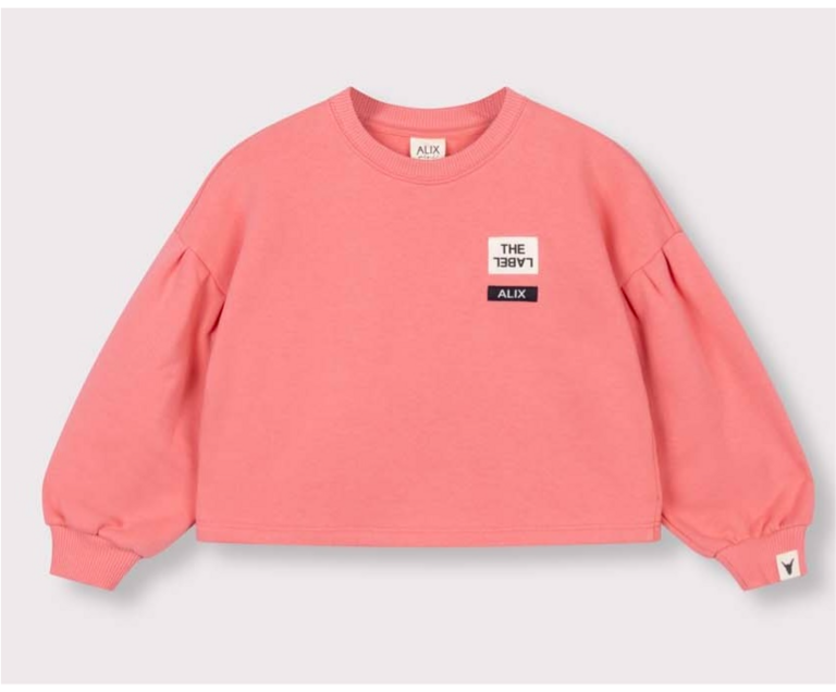 Alix the label alix mini - knitted cropped sweater coral