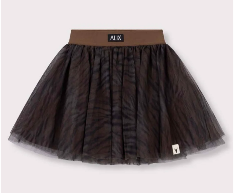 Alix the label alix mini - woven tiger tule skirt