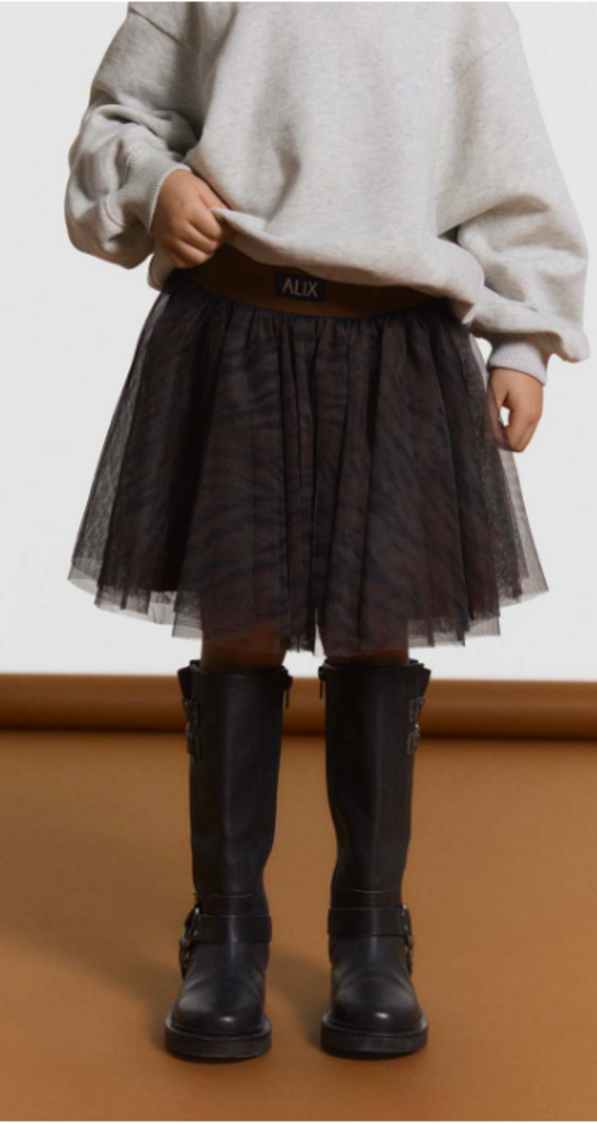 Alix the label alix mini - woven tiger tule skirt