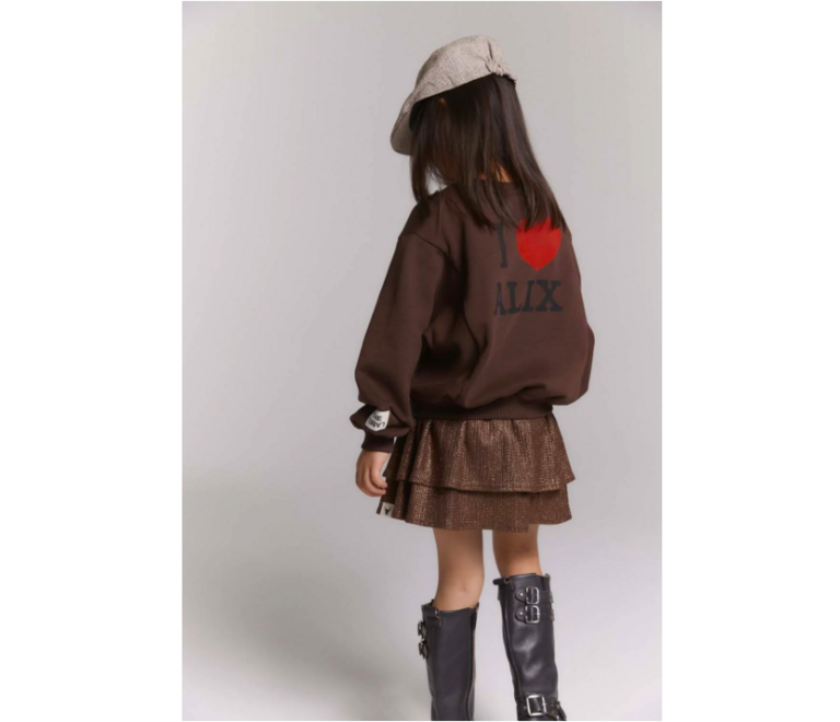 Alix the label Alix mini - knitted batwing sweater warm brown