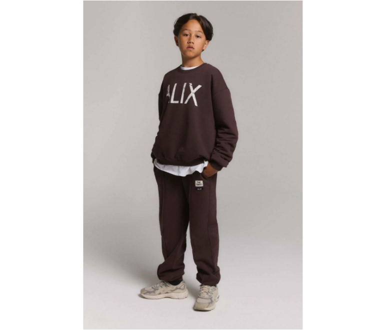 Alix the label Alix mini - knitted pintuck pants warm brown