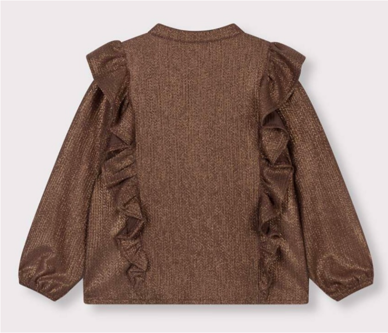 Alix the label alix mini - knitted shiny ruffle blouse