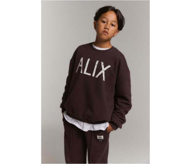 Alix the label Alix mini - knitted world tour sweater warm brown