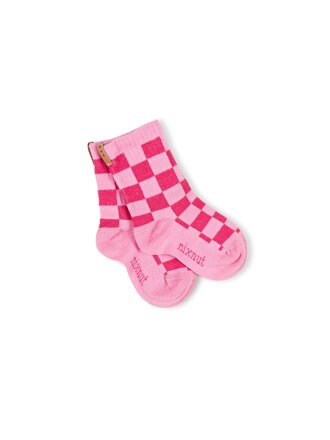 Nixnut Nixnut - Checkered socks cherry