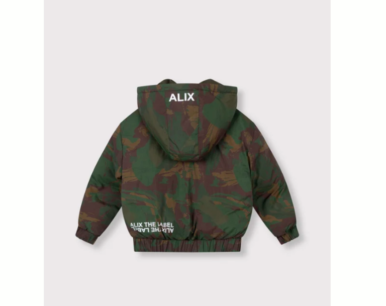 Alix the label Alix mini - woven camourflage nylon jacket