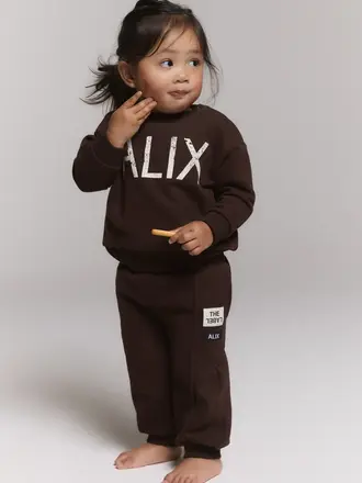 Alix the label alix mini - Baby knitted pintuck pants warm brown
