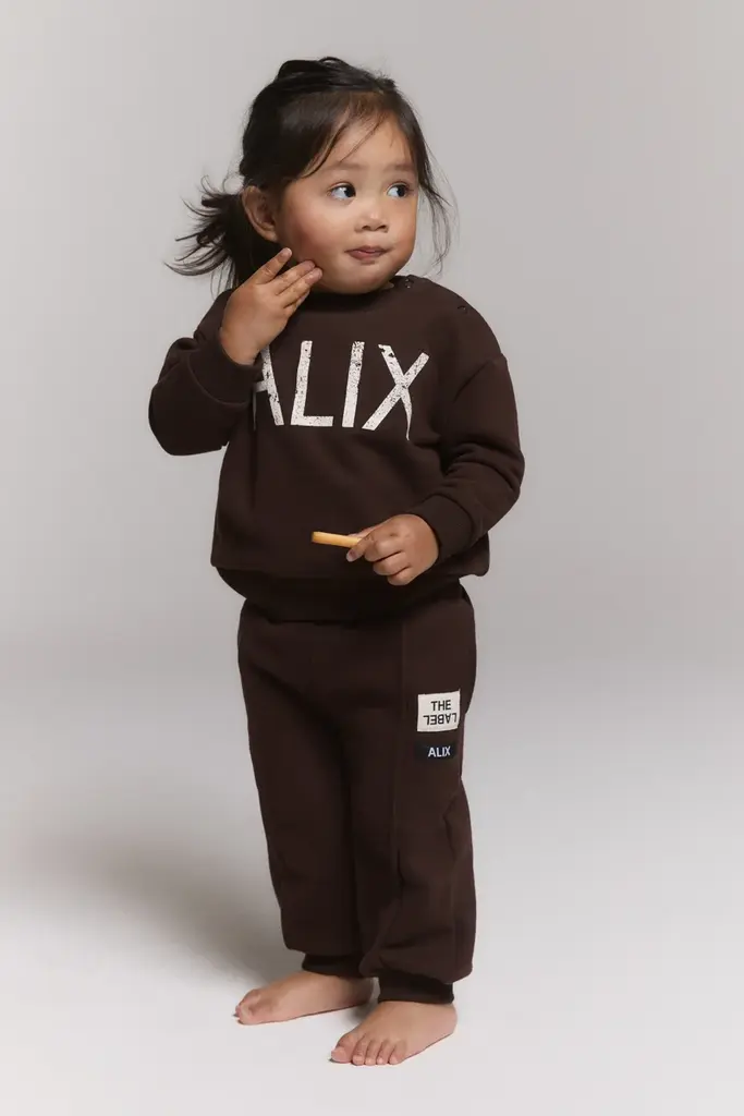 Alix the label alix mini - Baby knitted pintuck pants warm brown