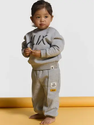 Alix the label Alix mini - baby knitted world tour sweater light grey
