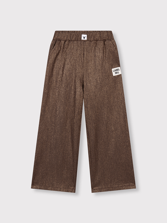 Alix the label Alix mini - shiny wide leg pants warm brown