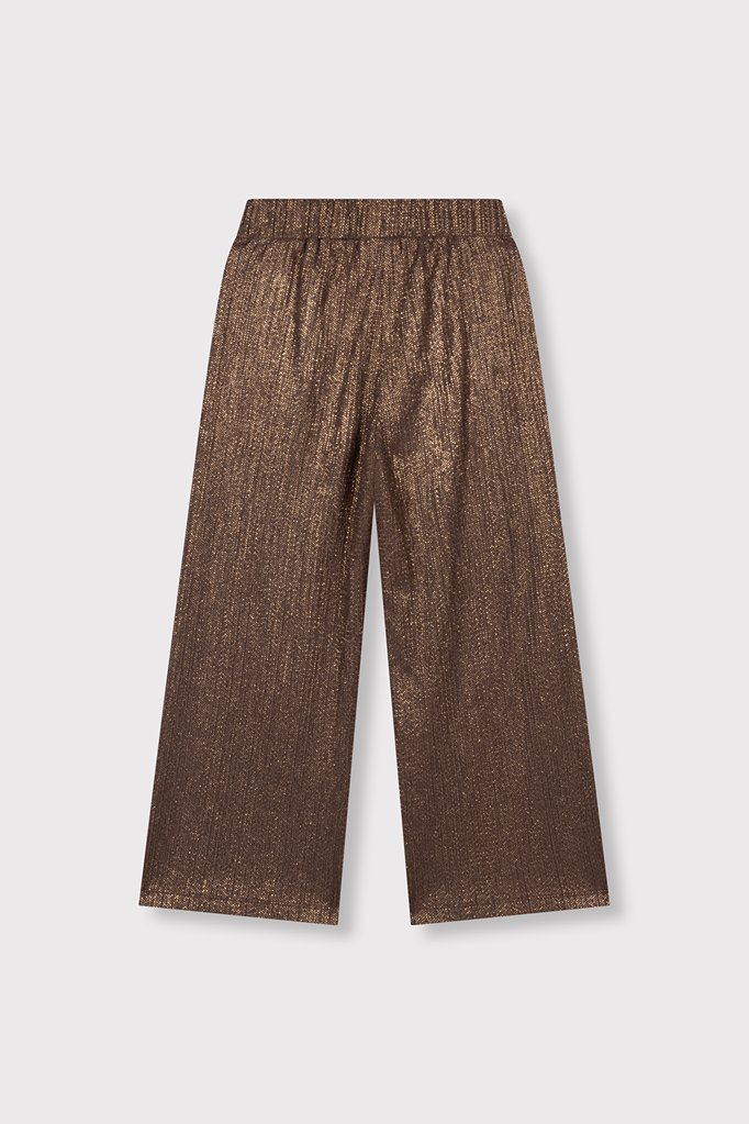 Alix the label Alix mini - shiny wide leg pants warm brown