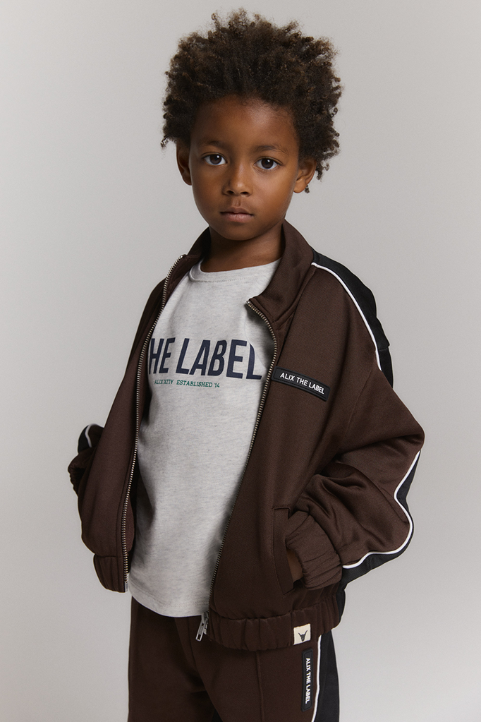 Alix the label alix mini - knitted colourblock training jacket