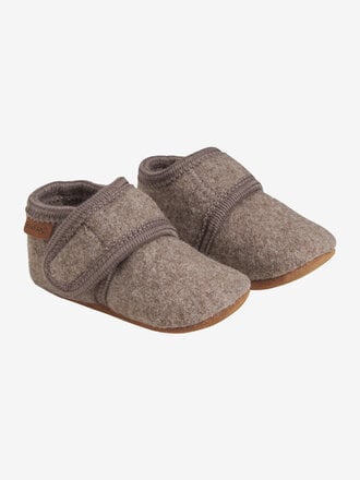 Enfant Enfant - Baby wool slippers Walnut