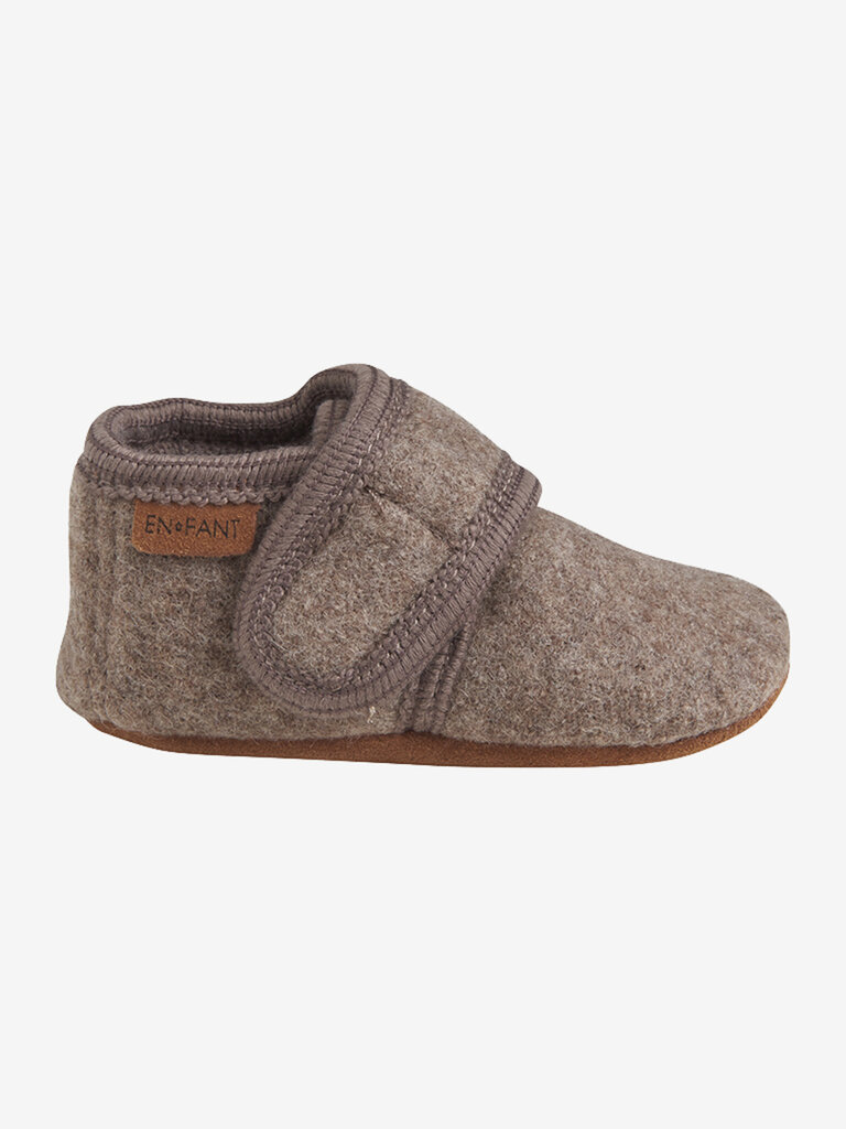 Enfant Enfant - Baby wool slippers Walnut