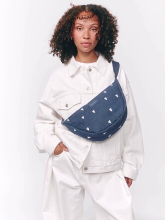 studio noos Studio Noos - adult fanny packDark Blue White Hearts