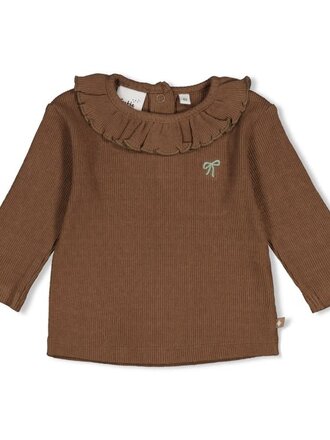 Feetje Feetje - longsleeve brown strik