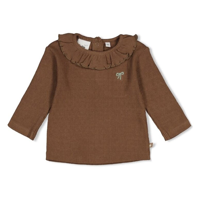 Feetje Feetje - longsleeve brown strik