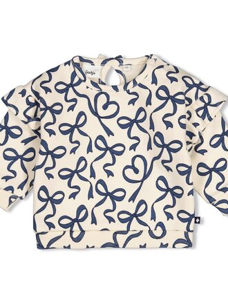 Feetje Feetje - sweater strikjes blauw