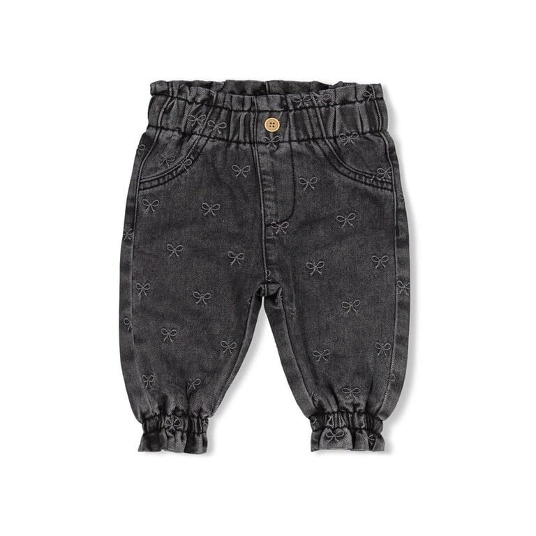 Feetje Feetje - broek strikjes anthracite