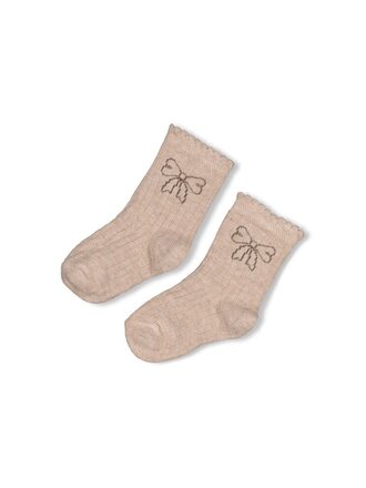 Feetje Feetje - sokken taupe strik