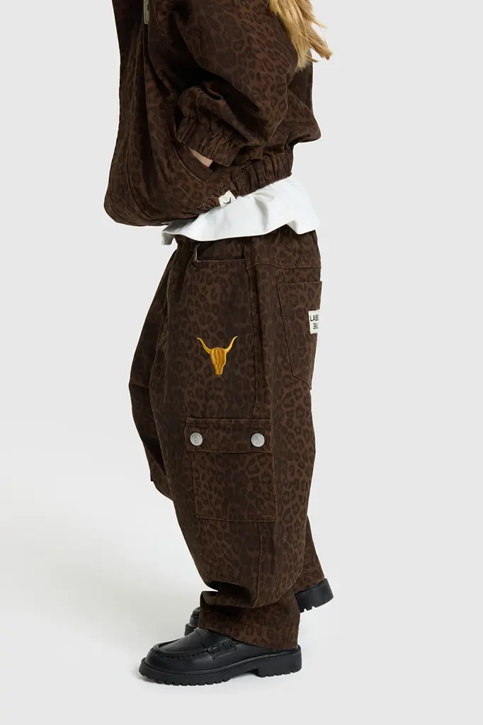 Alix the label Alix mini - LEOPARD CARGO PANTS