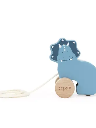 Trixie Trixie -Wooden small pull along toy - Mr. Triceratops