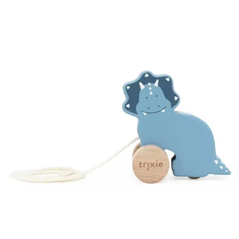 Trixie Trixie -Wooden small pull along toy - Mr. Triceratops