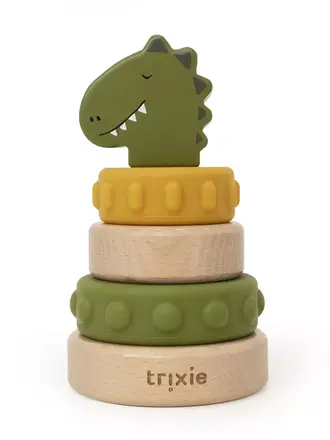 Trixie Trixie -Wooden silicone stacking tower - Mr. Dino