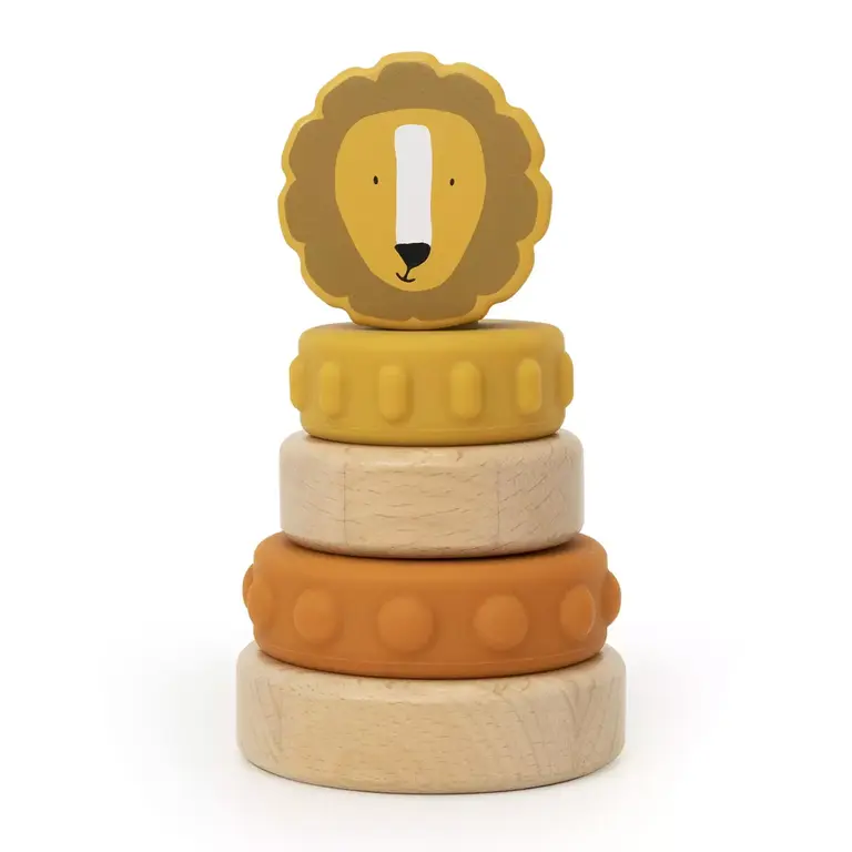 Trixie Trixie Wooden silicone stacking tower - Mr. Lion