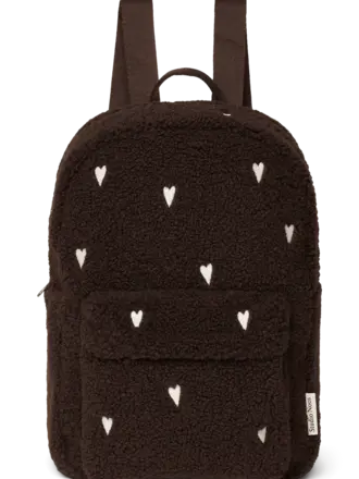 studio noos Studio Noos -Teddy Midi Backpack  Brown  Hearts