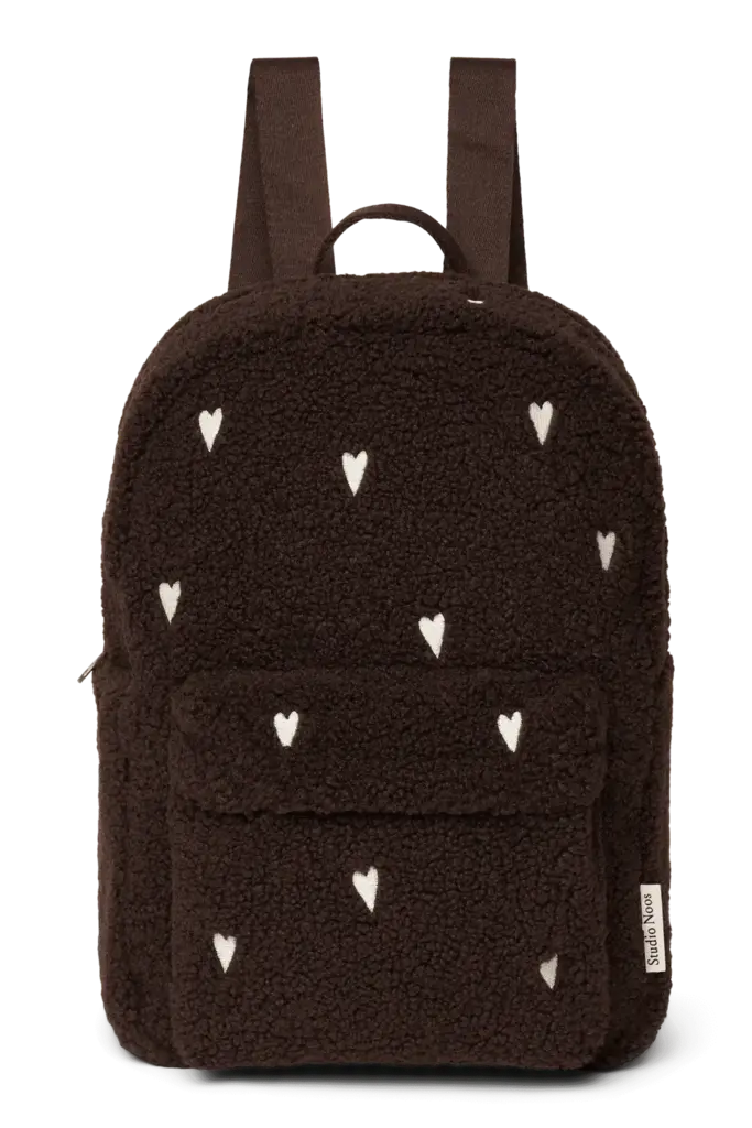 studio noos Studio Noos -Teddy Midi Backpack  Brown  Hearts
