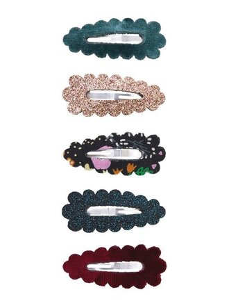 Mimi & Lula Mimi & Lula - BLACKBERRY SCALLOPED MINI HAIR CLIPS