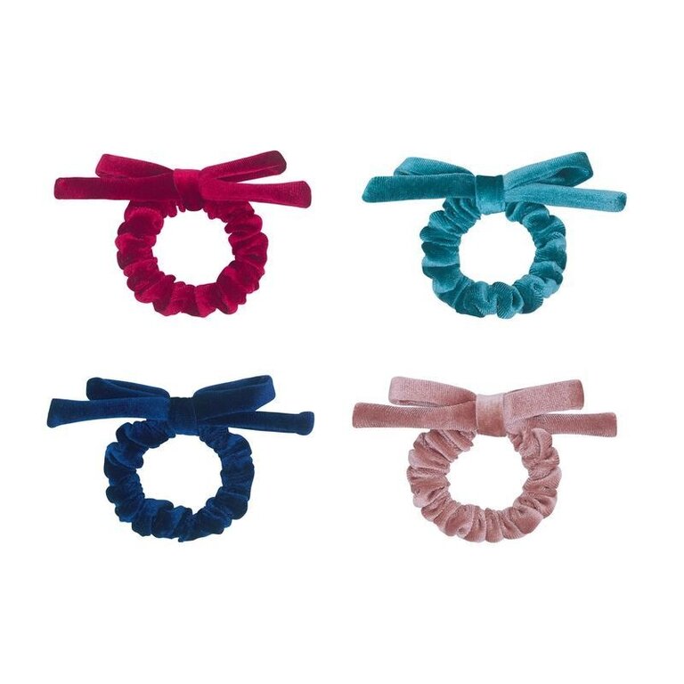 Mimi & Lula Mimi & Lula -	 BLACKBERRY VELVET BOW SCRUNCHIES