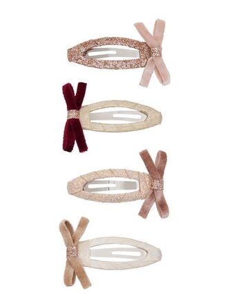 Mimi & Lula Mimi & Lula -	 SKINNY VELVET BOW HAIR CLIPS