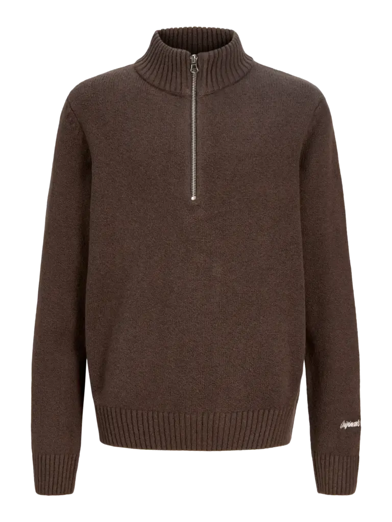 jack&jones Jack & Jones - half zip brown knit