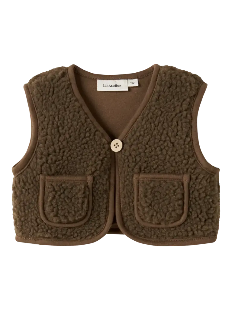 Lil' Atelier Lil Atelier- baby jono sherpa gilet teak