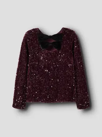 Name It Name it -Burgundy Glitter BLACK BOW TOP