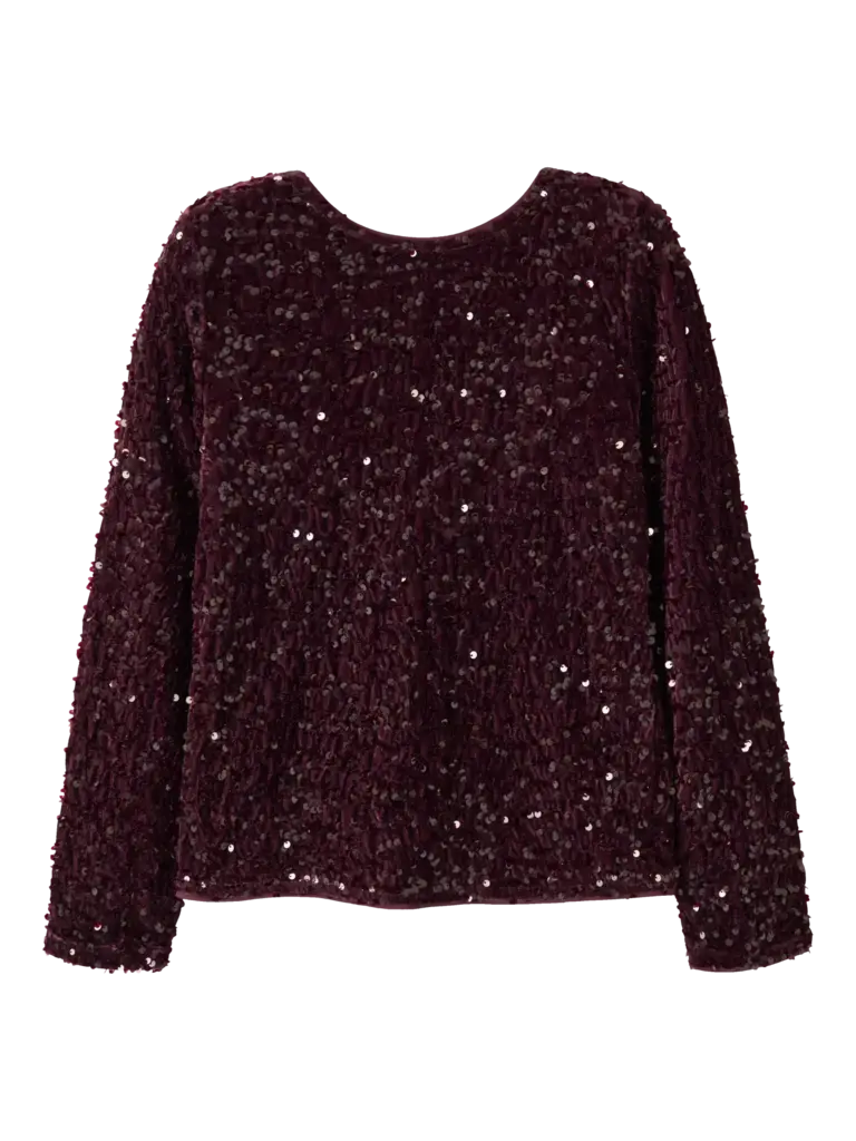 Name It Name it -Burgundy Glitter BLACK BOW TOP