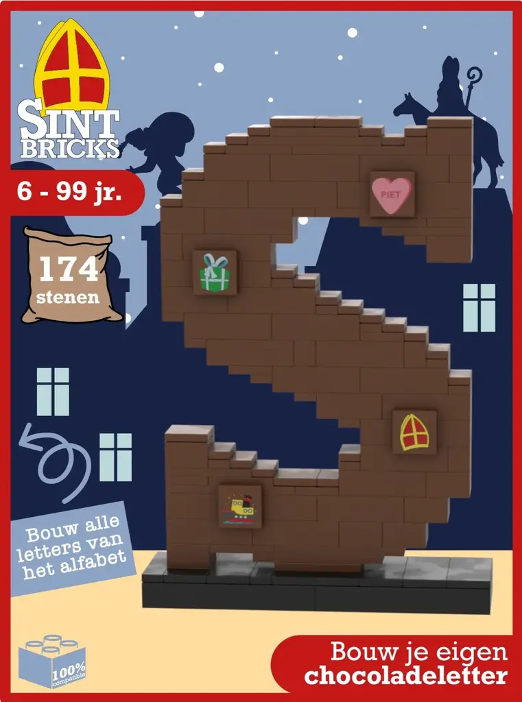 SintBricks Sint Bricks -25103 Bouw je eigen chocoladeletter
