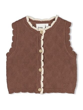 Feetje Feetje - gilet gebreid taupe
