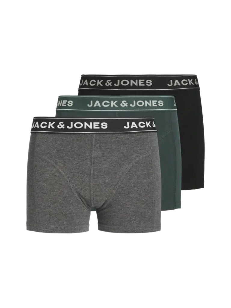 jack&jones JJ - 3 pack boxers  - Grey Melange Forest river - Black