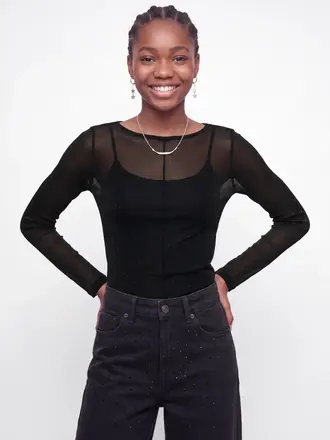 JJXX JJXX - minna mesh glitter top black