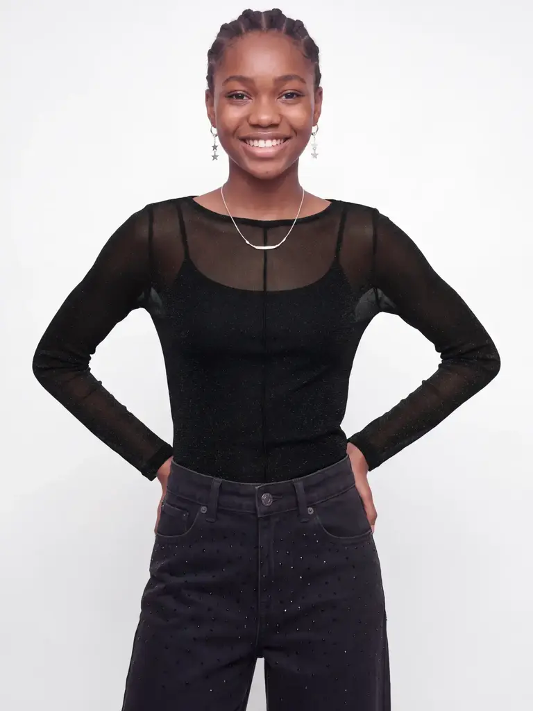 JJXX JJXX - minna mesh glitter top black