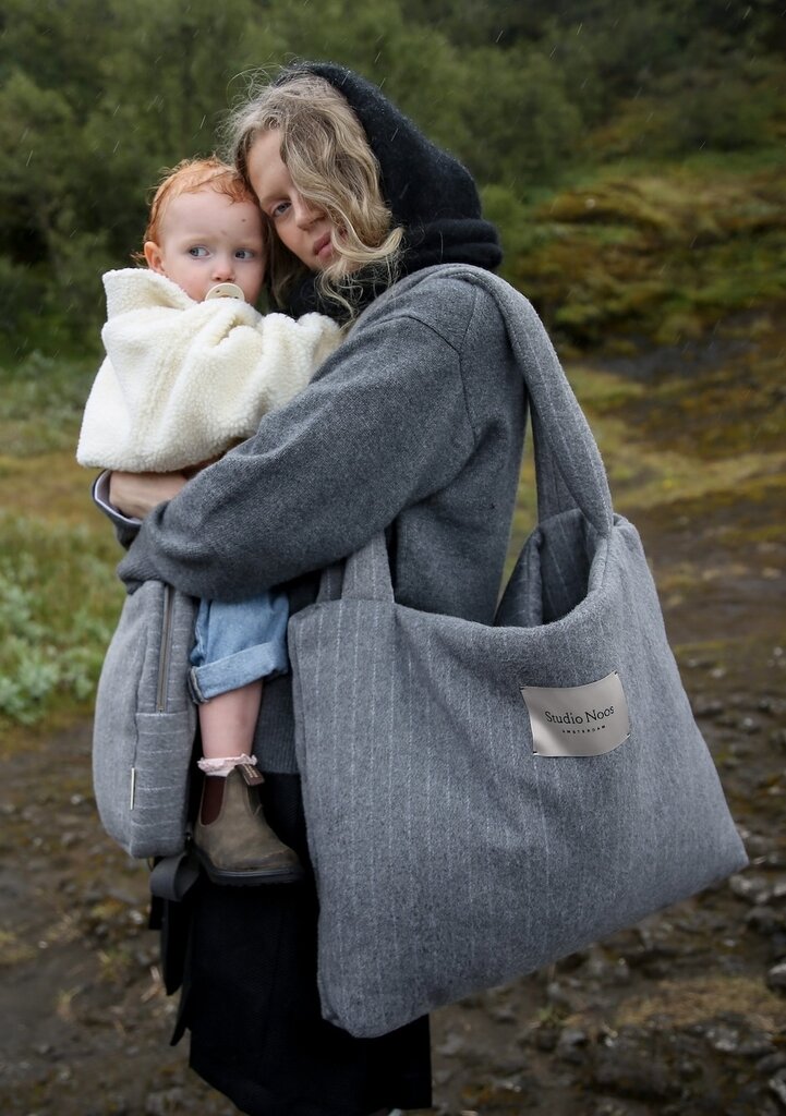 studio noos Studio Noos -Flannel Chalkstripe Mom Bag