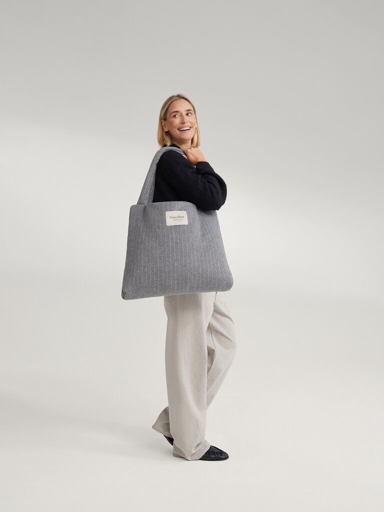 studio noos Studio Noos -Flannel Chalkstripe Mom Bag