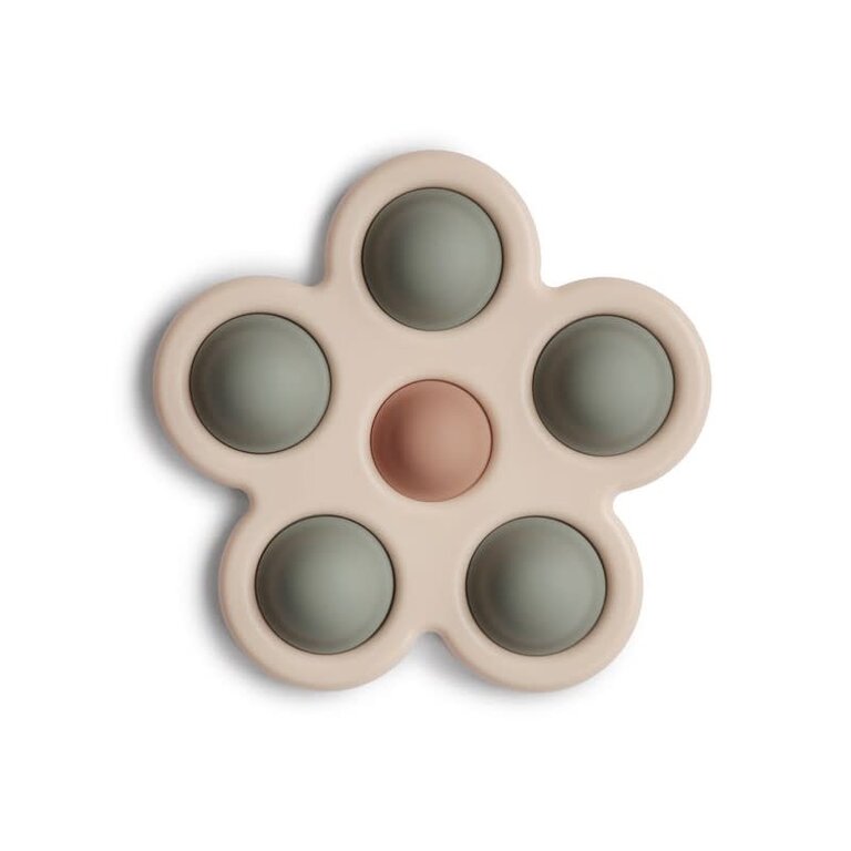 Mushie MUSHIE - PRESS-TOY FLOWER - DRIED THYME/NATURAL/SS