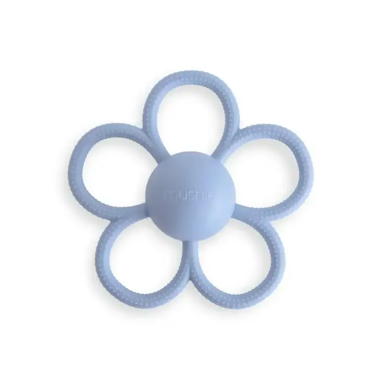 Mushie MUSHIE - RATTLE DAISY TEETHER Faded Denim