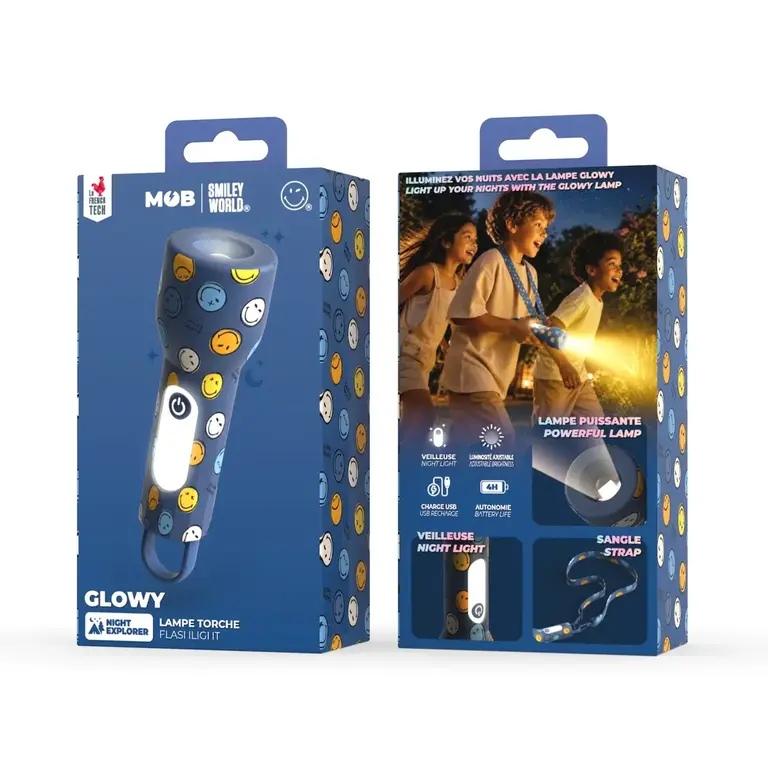 mob MOB - Glowy Smiley World blauw
