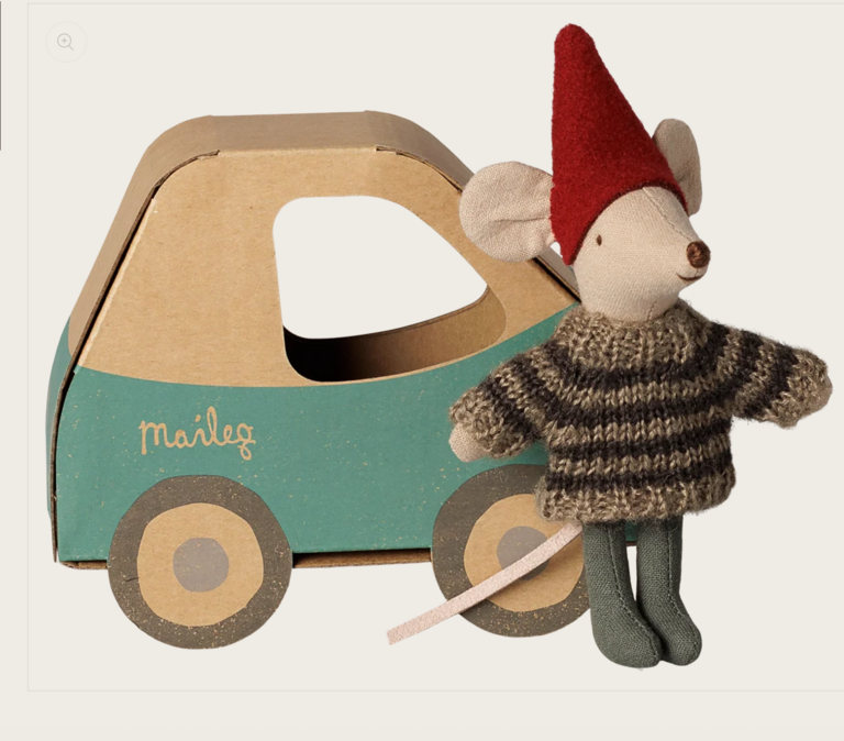 Maileg Maileg Christmas mouse, Little brother in car box